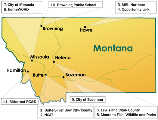 Map of Montana Locations