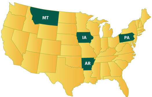 U.S. Map of Energy Corps States