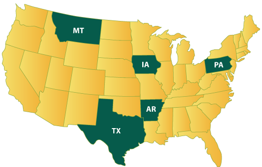 U.S. Map of Energy Corps States