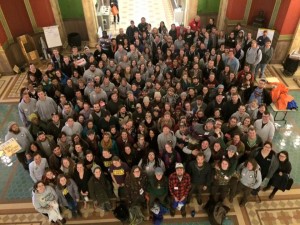 AmeriCorps members from across the state gathered in the Capitol Rotunda in Helena