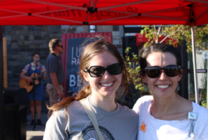 Elyse and a committee member at the celebratory BBQ at the end of the Challenge